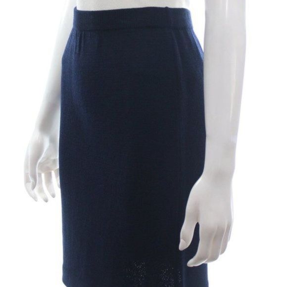 ST.JOHN EVENING NAVY WOOL SKIRT SIZE 2 - Picture 2 of 3